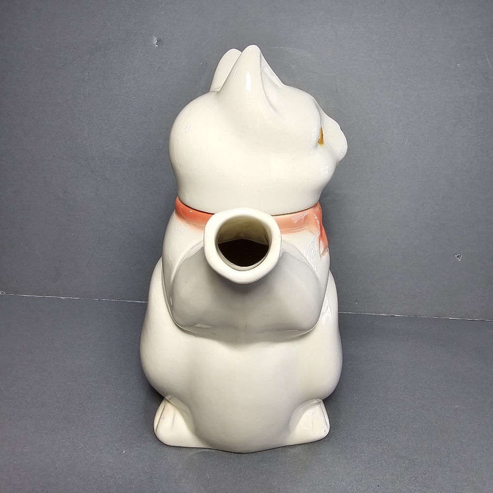 Goebel White Cat With Pink Collar Bow Teapot W. Germany, - Picture 3 of 14